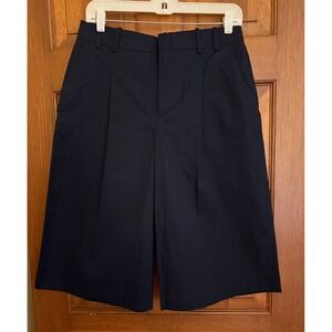 Zara Wide-Leg Culotte Pants Womens Size Small Navy‎ Cropped Dress Trouser